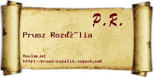 Prusz Rozália névjegykártya